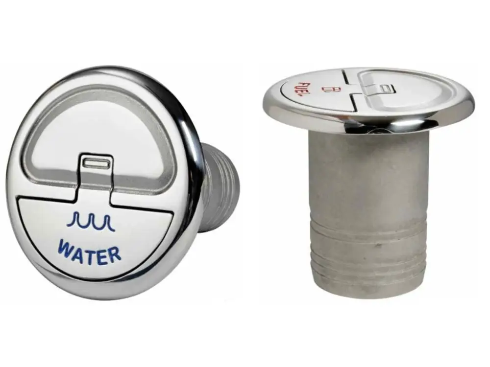 Nerezové hrdlo Quick Lock pro palivo FUEL, vodu WATER a odpadní vodu WASTE, průměr 38 mm Levný
