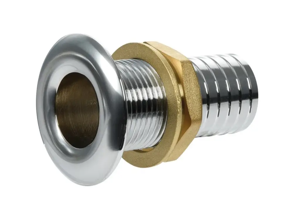 Palubní průchodka z pochromované mosazi 1" pro hadici 30 mm Zlevněný