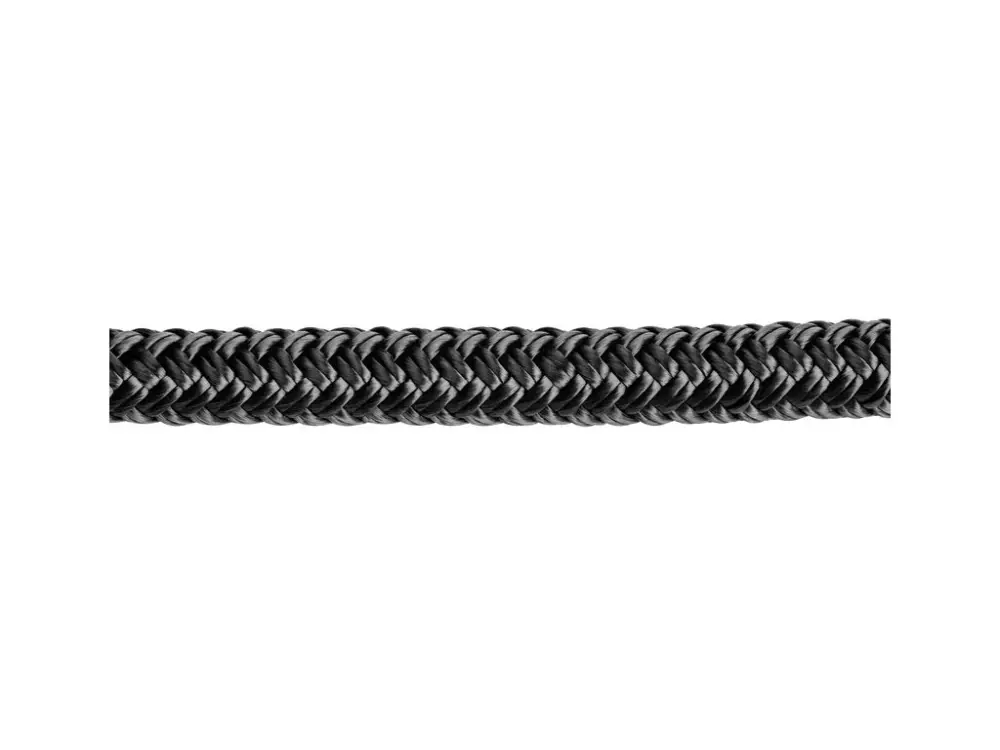 Polyesterové mooringové 16-pramenné černé lano, průměr 14 mm Časově Omezené