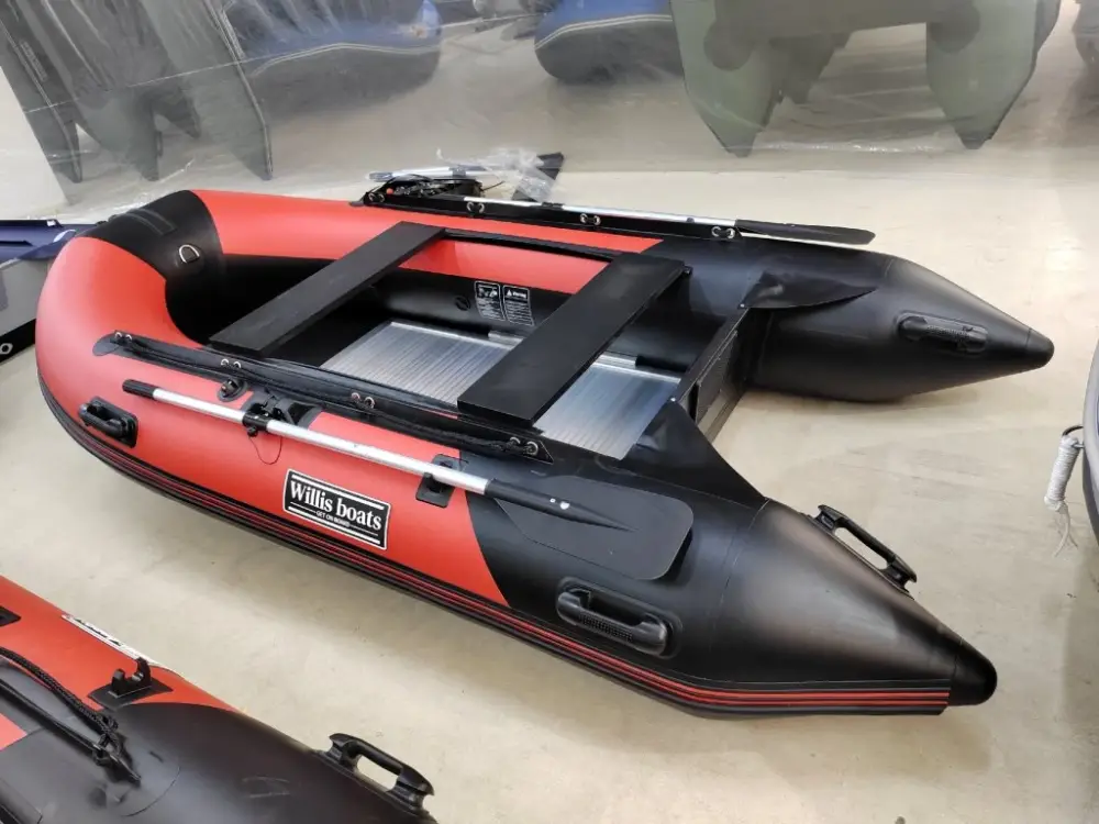 Odeslání Ihned Nafukovací člun Willis boats RY-BD300 v červeno-černé barvě se skládací hliníkovou podlahou