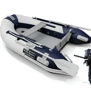 Časově Omezené Komplet člunu Willis boats RY-BD240 v bílo-modré barvě s nafukovací podlahou a motoru Tohatsu MFS 5D DS
