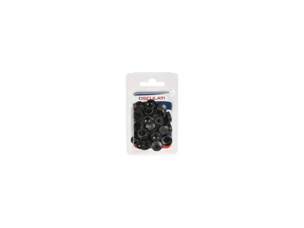 Originální Plastové podložky pod šrouby 3,5 - 4,2 mm s krytkou v černé barvě, balení 20 ks