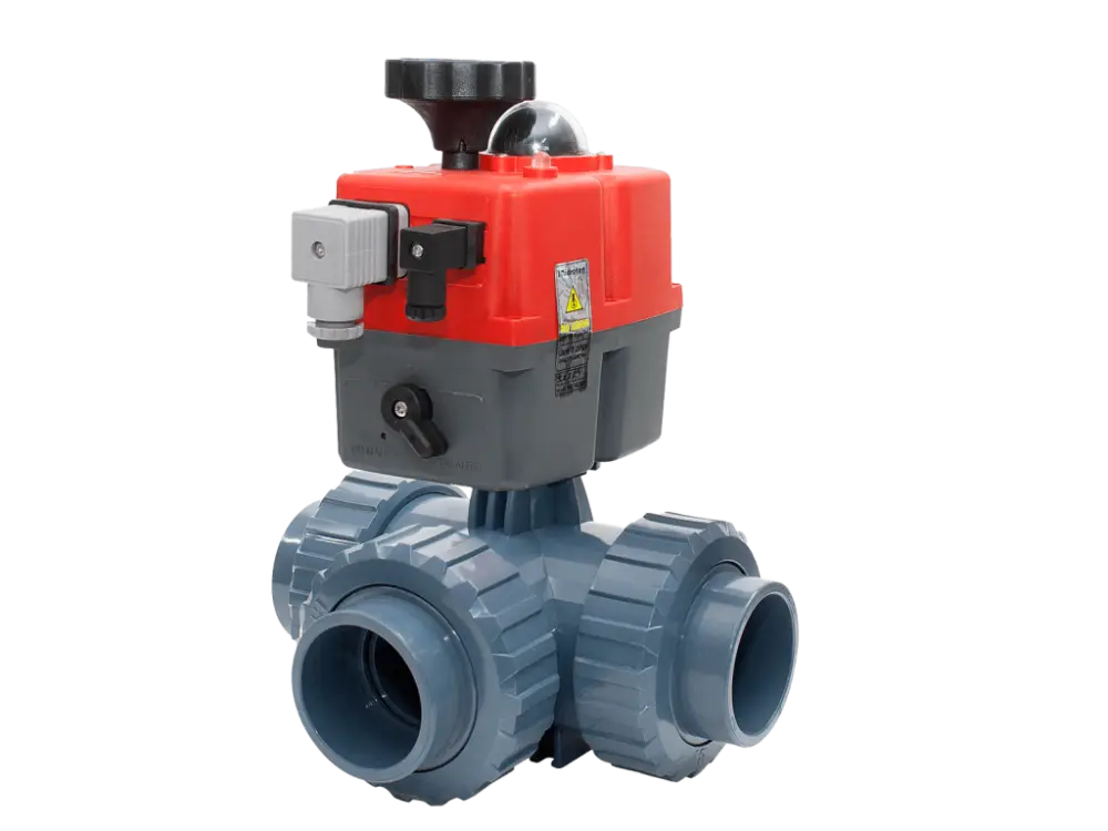 Kulový kohout 3-cestný s pohonem D63 230V Časově Omezené