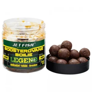 Nejlepší Volba Jet Fish Boosterované Boilie Legend Range Kořeněný Tuňák + Broskev 250ml