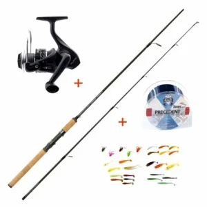 Finální Výprodej Mistrall přívlačový set s gumovými nástrahami (prut LAMBERTA XR SPIN 2,40m 15-40g)