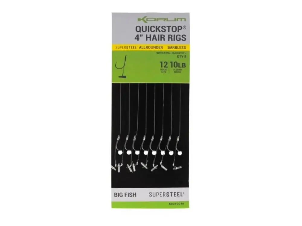 Tovární Cena Korum Hotové Návazce Big Fish Quickstop Hair Rigs Barbless 10cm 8ks