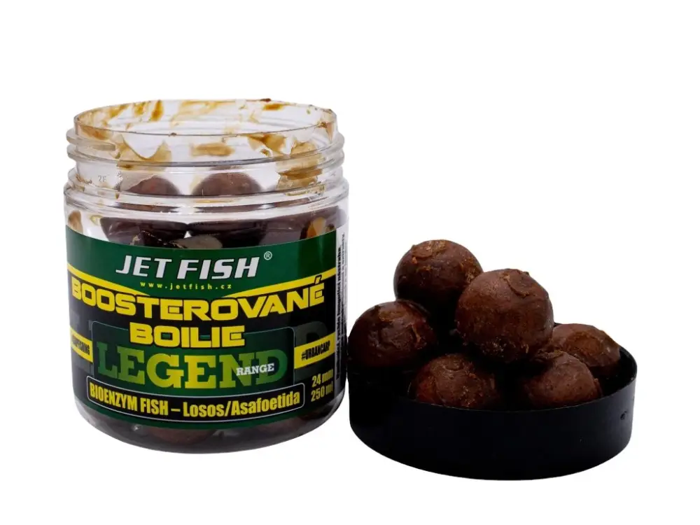 Akční Cena Jet Fish Boosterované Boilie Legend Range BioEnzym Fish + Losos 250ml