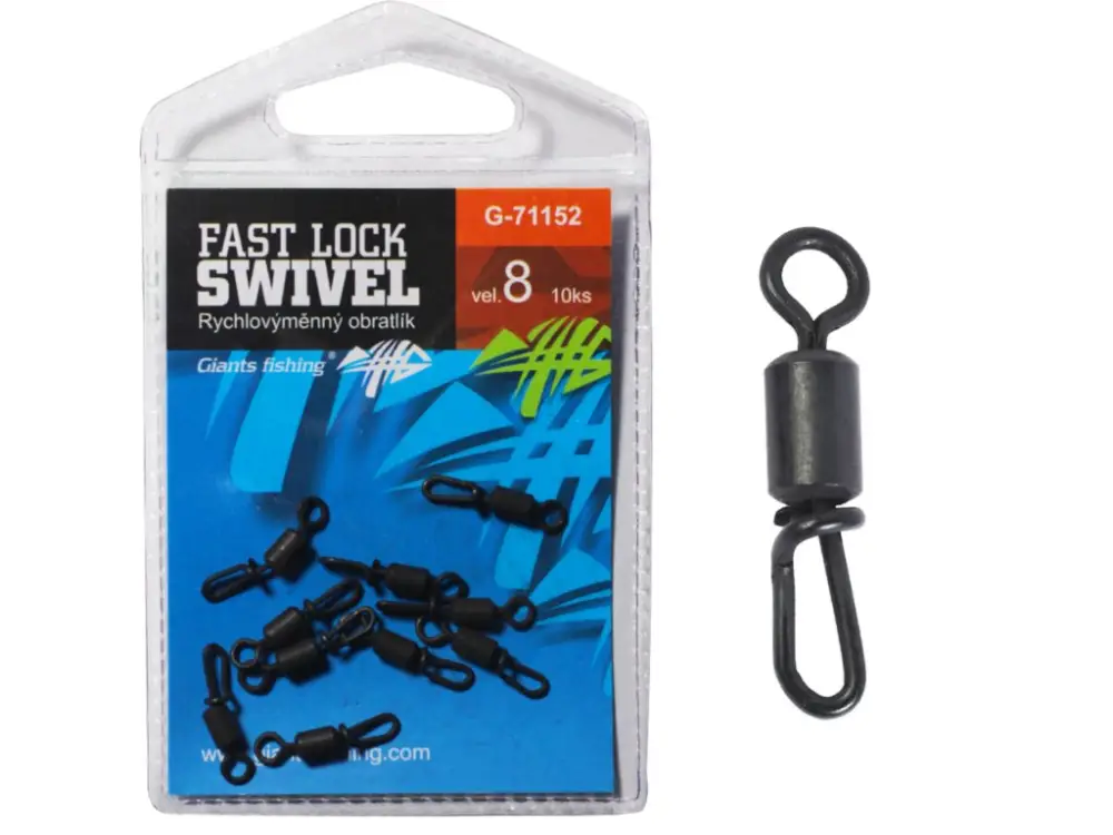 Giants Fishing Rychlovýměnný Obratlík Fast Lock Swivel - Vel.8 10ks Omezená Nabídka