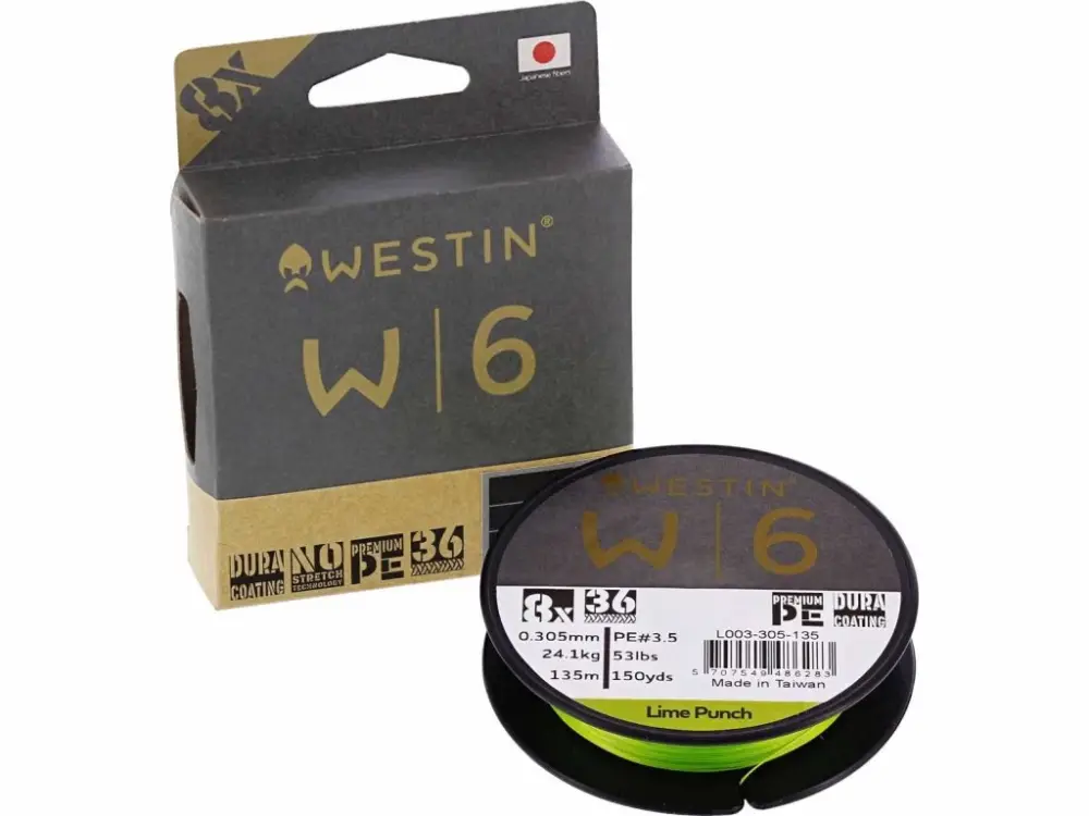 Cenově Výhodný Westin Pletená Šňůra W6 8 Braid Lime Punch 135m