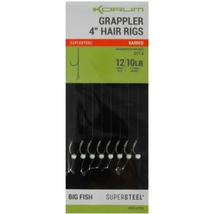 Korum Hotový Návazec Grappler 4” Hair Rigs Barbed 10 cm Hit Sezóny