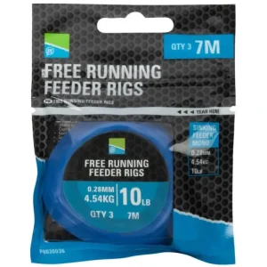 Autentický Preston Návazec Free Running Feeder Rigs 0,28mm 4,54kg 7m