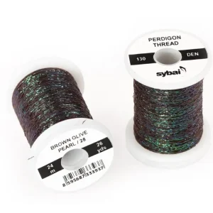 Značkový Sybai Lametka Perdigon Thread Brown Olive Pearl