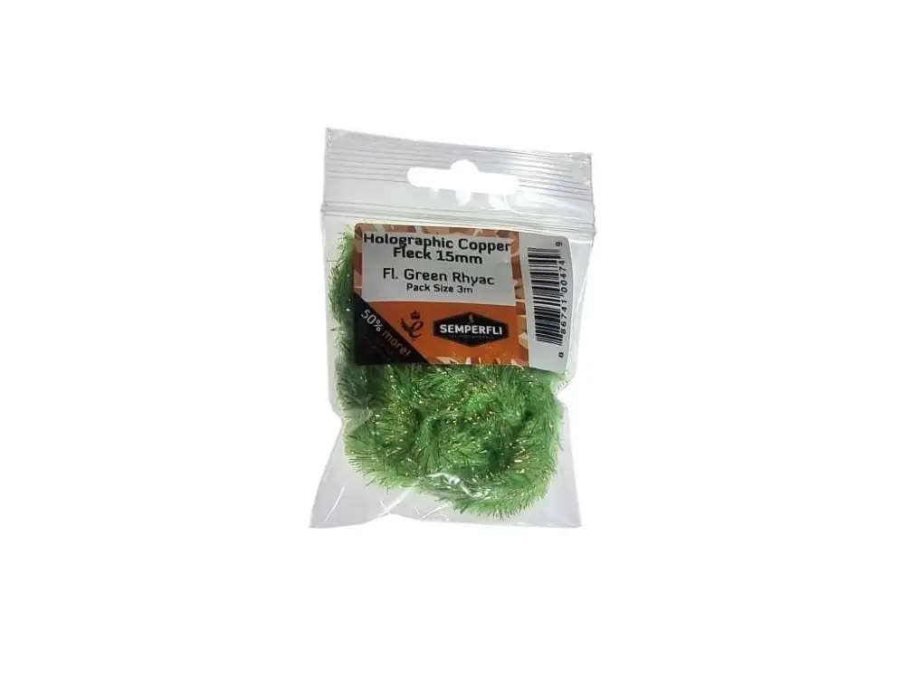 Semperfli Šenylka Copper Tinsel Fleck Large Fl Green Rhyac 15mm Aktuální