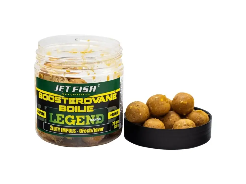 Jet Fish Boosterované Boilie Legend Range Žlutý Impuls Ořech Javor 250ml Časově Omezené