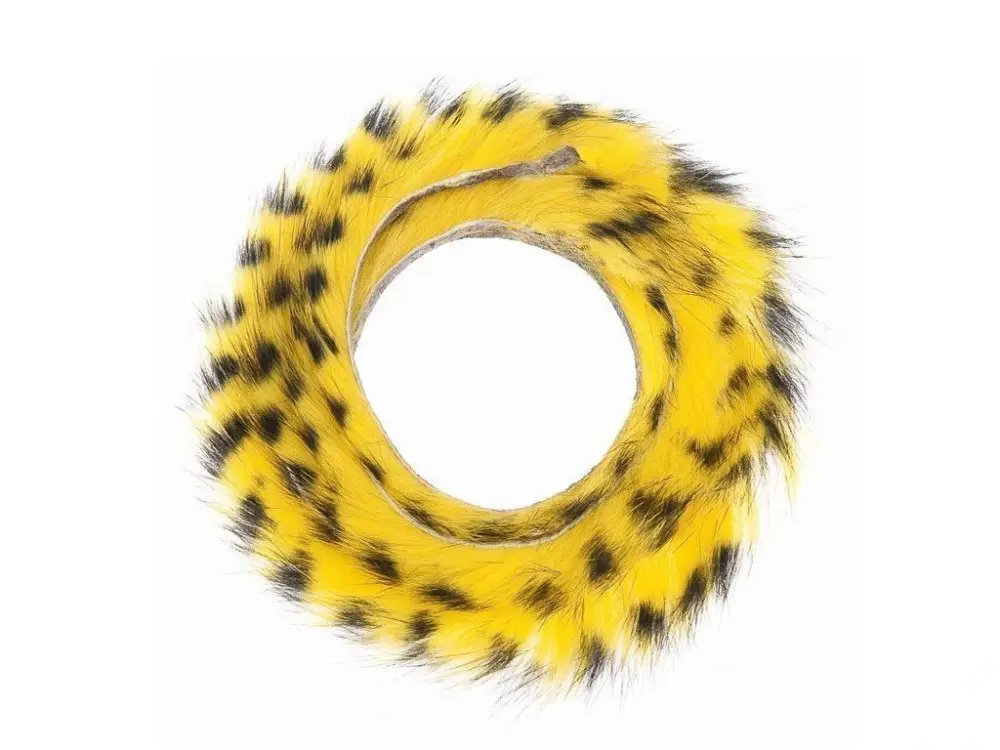 Hends Proužky Králičí Kůže Zonker Barred Yellow Black 4mm Cenová Bomba
