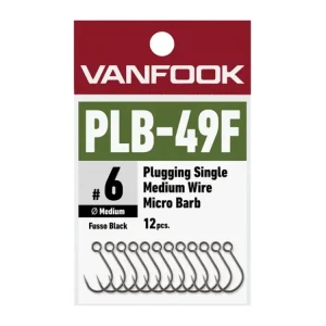 Finální Výprodej Vanfook Háčky PLB-49F Plugging Single Medium Wire Micro Barb 12ks