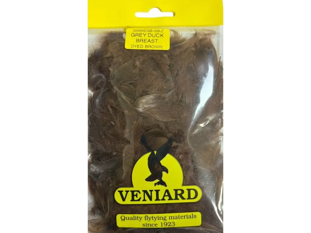 Zlevněný Veniard Peří z Divoké Kachny Mallard Duck Drake Round Dyed Brown 2g