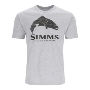 Simms Tričko Wood Trout Fill T-Shirt Grey Heather Novinka