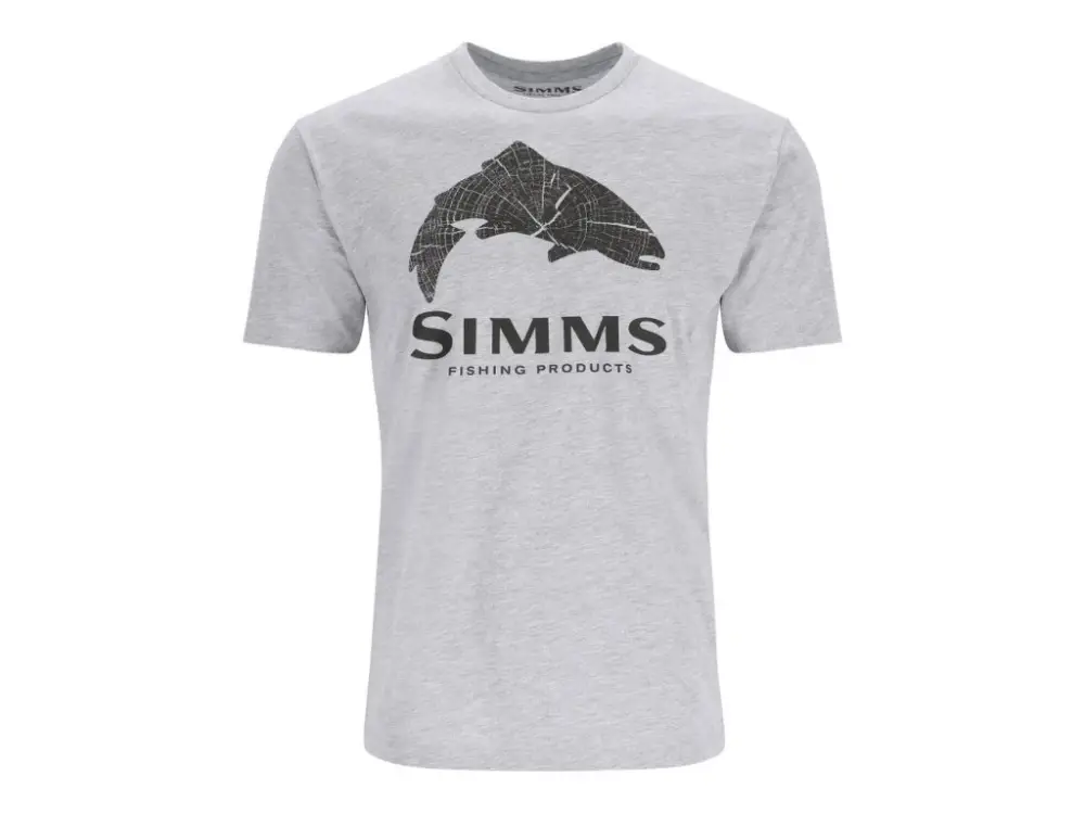 Simms Tričko Wood Trout Fill T-Shirt Grey Heather Novinka