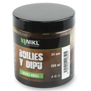 Nízká Cena Nikl Boilies v Dipu Devill Krill 250g