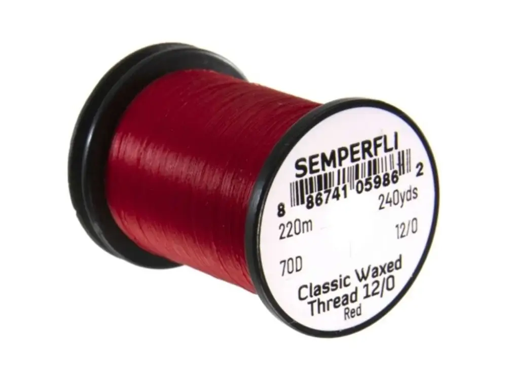 Semperfli Nit Classic Waxed Thread 12/0 Red Autentický