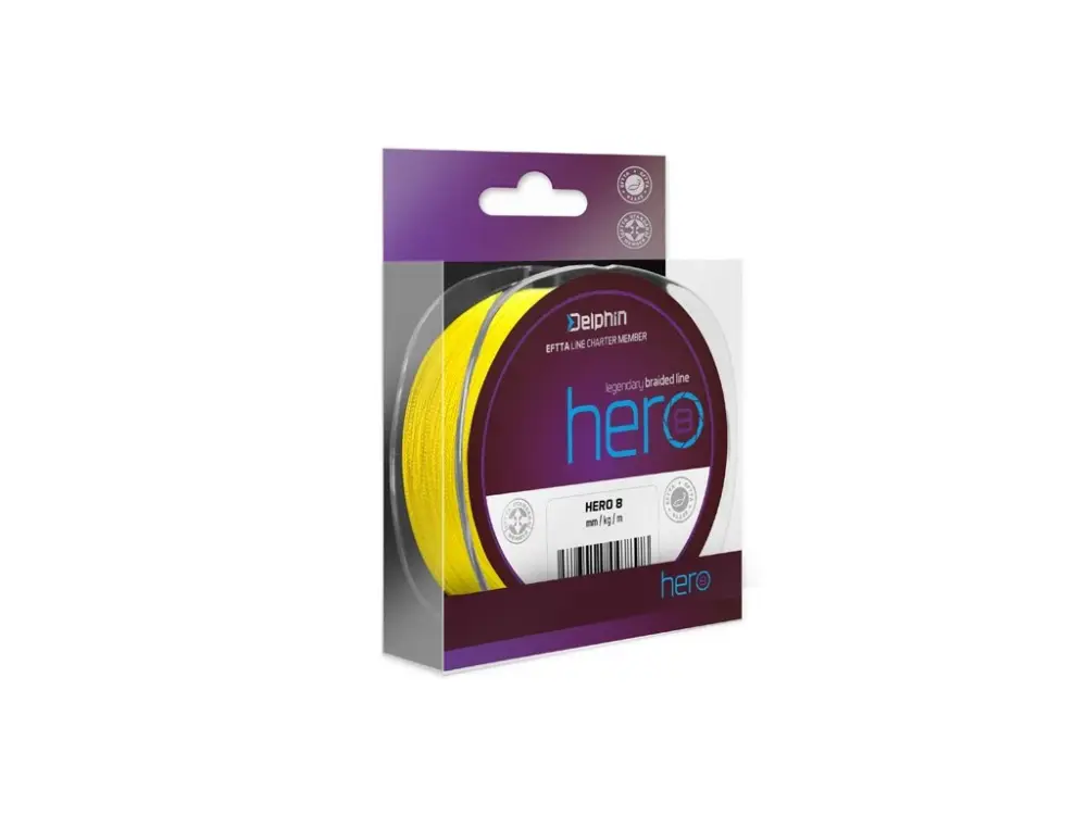 Delphin Pletená Šňůra Hero 8 Fluo Žlutá 300m Akční Nabídka