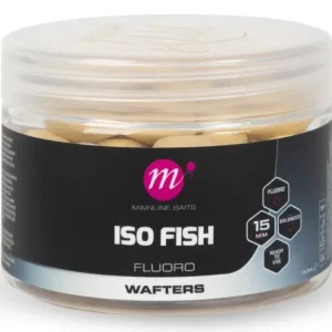 Cenový Hit Mainline Vyvážené Boilie Fluoro Wafters ISO Fish White 150ml