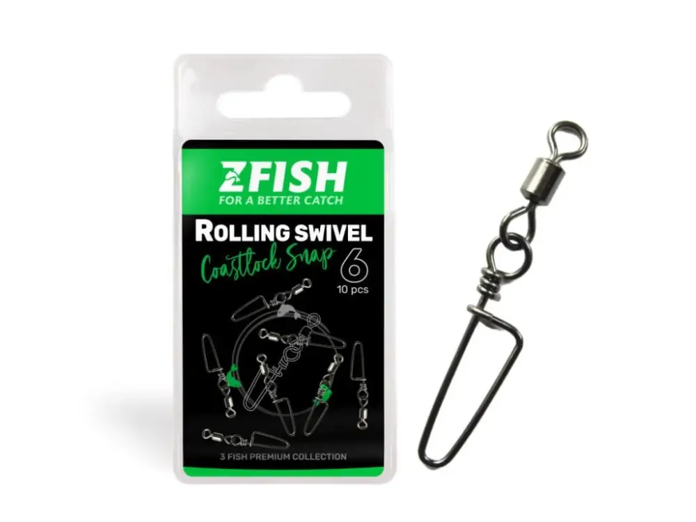 Výhodná Nabídka Zfish Obratlík s Karabinou Rolling Swivel & Coastlock Snap 10ks