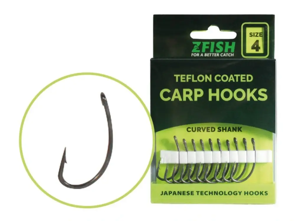 Zfish Teflonové Háčky Curved Shank 10ks Dokud Zásoby Vydrží