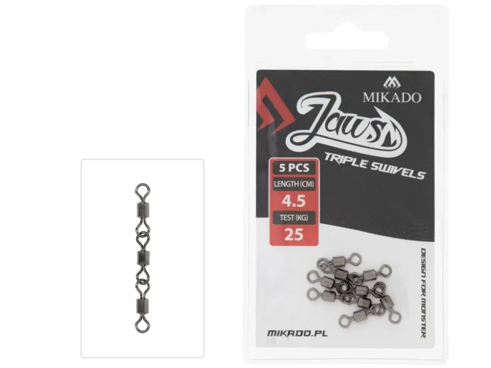 Hit Sezóny Mikado Obratlíky Jaws Triple Swivels 5ks