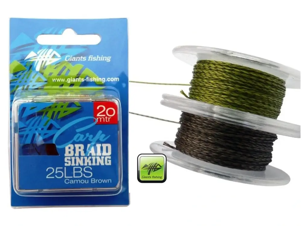 Giants Fishing Návazcová Šňůrka Carp Braid Sinking Camou Brown 20m Nejlepší Cena