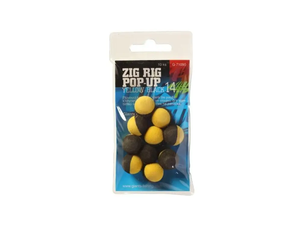 Giants Fishing Pěnové Plovoucí Boilie Zig Rig Pop-Up Yelow-Black 10ks Ověřený
