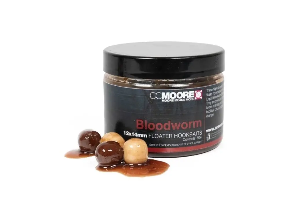 Nejlepší Cena CC Moore Plovoucí Boilies v Dipu Bloodworm Floater Hookbaits 12x14mm 50ks
