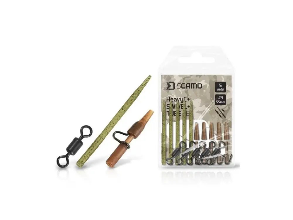 Delphin Set Závěsky a Převleky a Obratlíky sCAMO HeavyC + Swivel #4 + Tube 5ks Bezpečná Platba