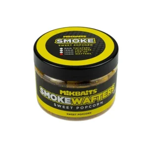 Cenový Hit Mikbaits Vyvážené Boilie Smoke Wafters Sweet Popcorn 14mm 150ml