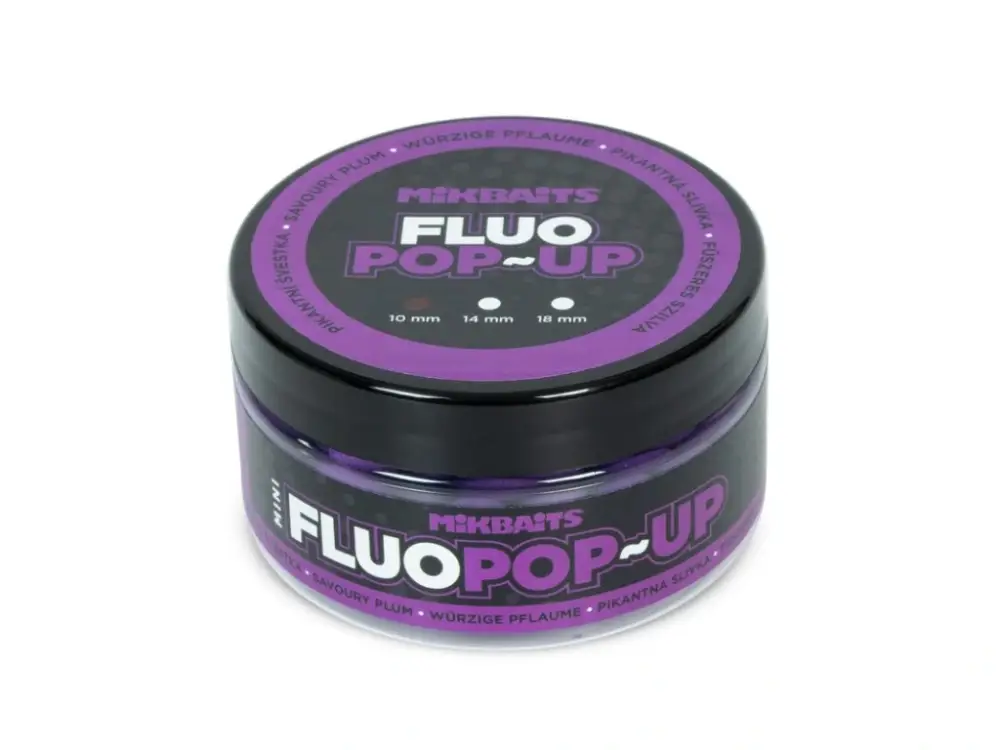 Mikbaits Mini Plovoucí Boilie Fluo Pikantní Švestka 10mm 100ml Výprodej