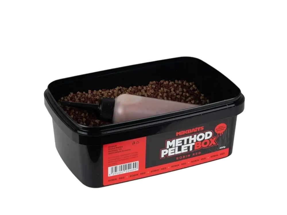 Mikbaits Method Pelet Box Robin Red 400g + 120ml Activator Autentický
