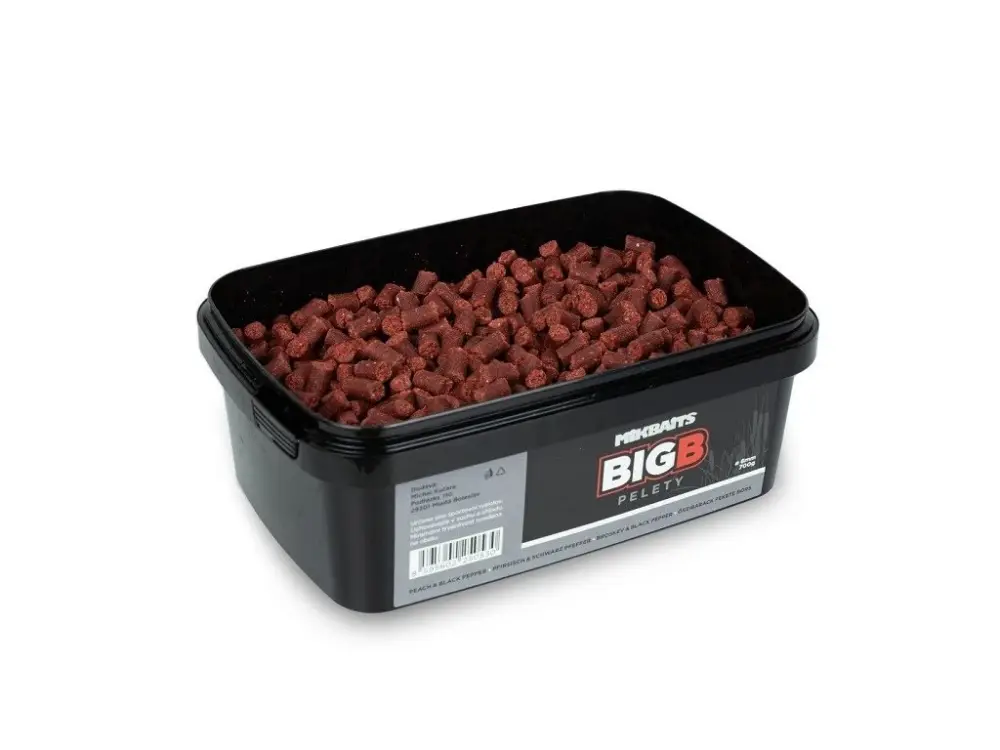 Speciální Cena Mikbaits Pelety BigB Broskev Black Pepper 6mm 700g