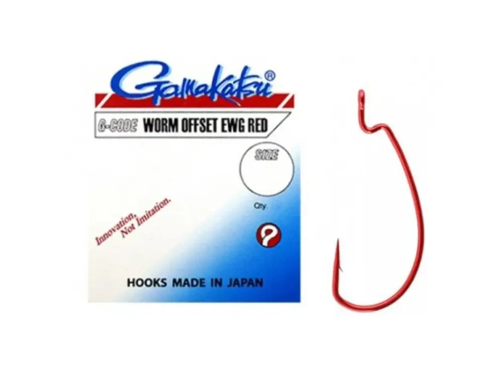 Gamakatsu Háčky Hook Worm Offset Ewg Red Poslední Šance