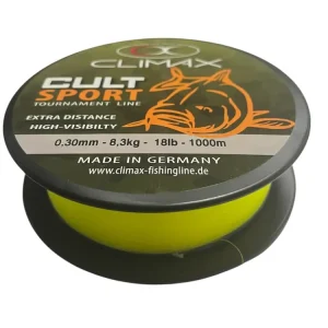 Autentický Climax Vlasec Cult Carp Sport Mono Fluo Žlutý 1000m