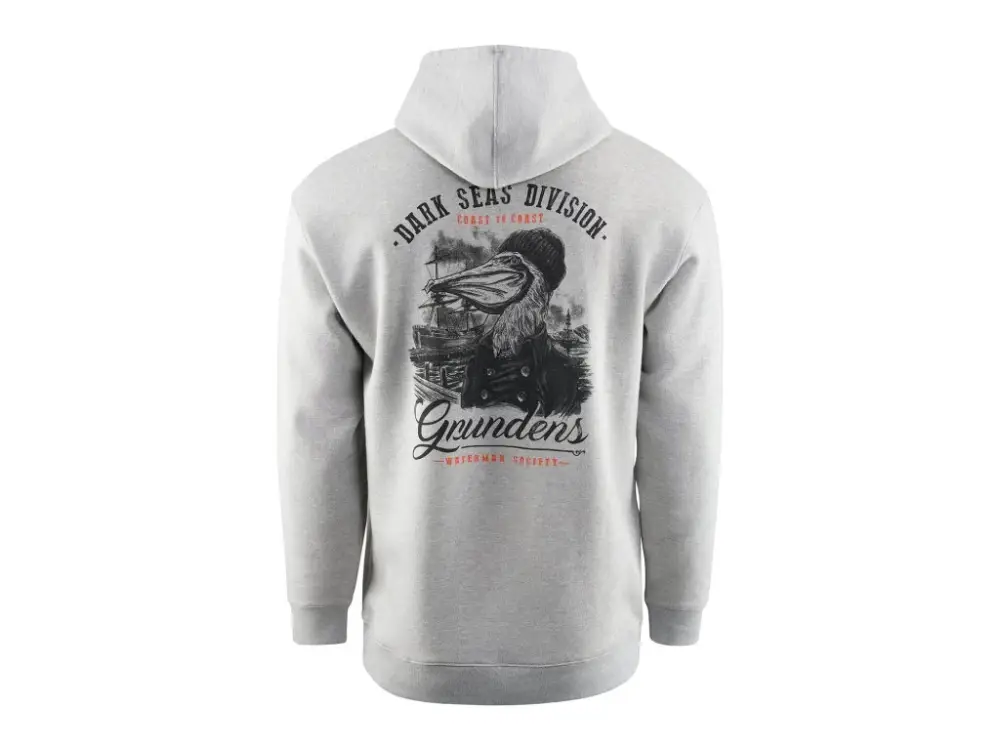 Grundéns Mikina Dark Seas X Grundens Portsmith Hoodie Athletic Heather Finální Výprodej
