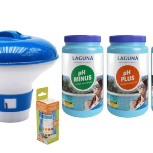 I.Základní set na chlorové ošetření vody (Triplex tablety, pH-, pH+, tester, plovák) Bezpečná Platba