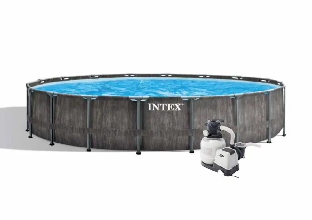 Výprodej INTEX Prism Frame Greywood 5,49 x 1,22m set písková filtrace 6m3/hod