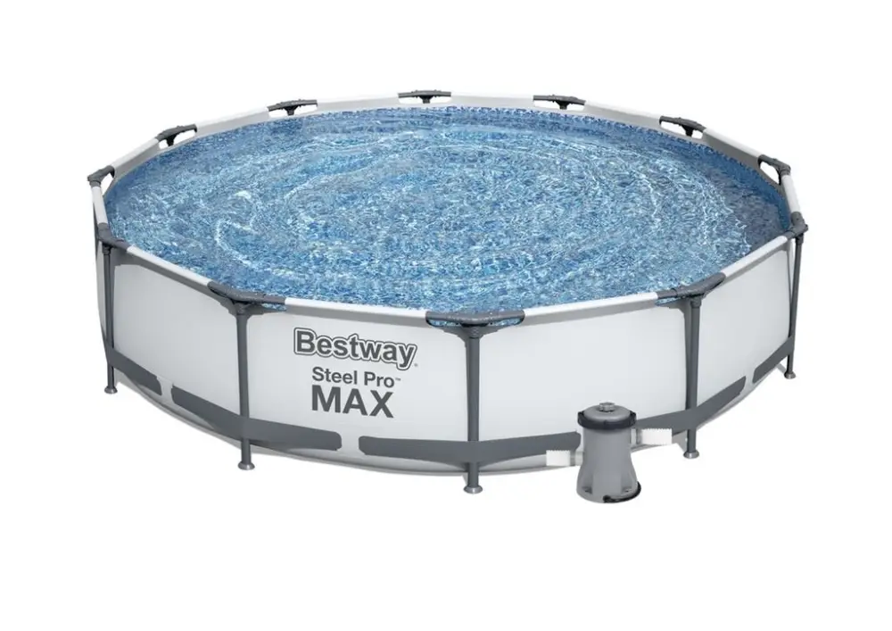 Značkový Bazén Bestway s konstrukcí 3,66 x 0,76m světle šedý s kartušovou filtrací