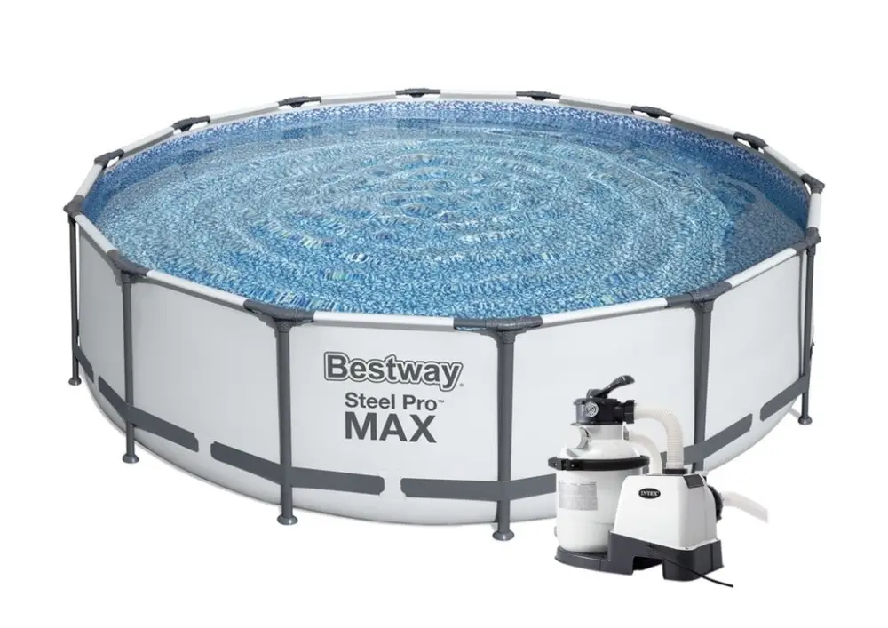 Bazén Bestway s konstrukcí 4,27 x 1,07m světle šedý set s pískovou filtrací 4m3/hod Horká Nabídka
