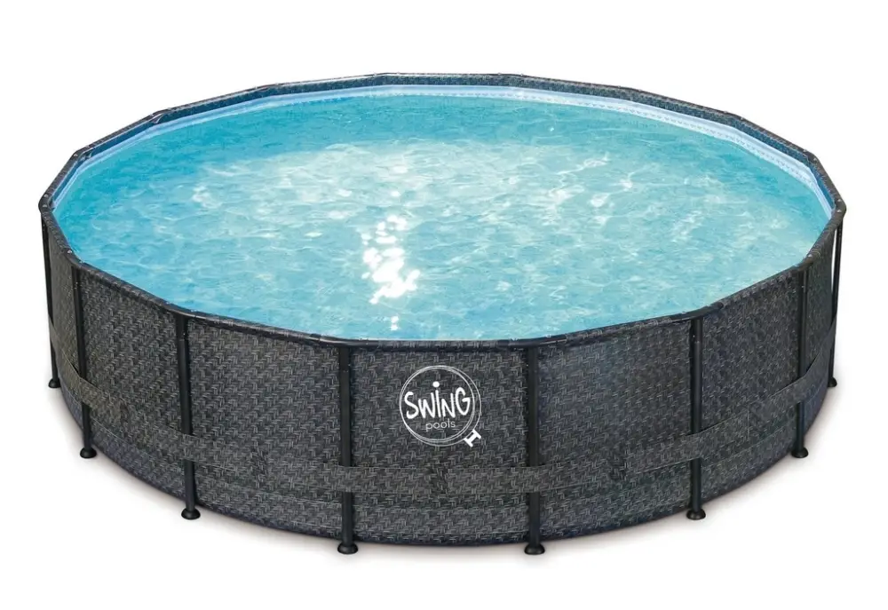 Jen Po Omezenou Doba Bazén Swing Elite Frame 5,49 x 1,32m - tmavý rattan + písková filtrace 8m3/hod