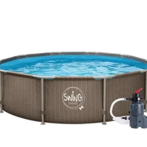 Bazén Swing Metal Frame 3,05 x 0,76m - motiv Rattan, písková filtrace 2m3/hod Značkový