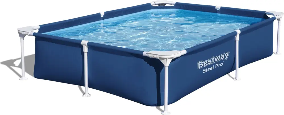 Bestway Steel Pro™ Frame Pool bez čerpadla 221 x 150 x 43 cm, tmavě modrý, obdélníkový tvar Omezená Nabídka