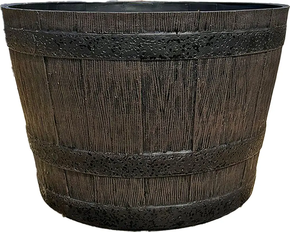 Nejlepší Volba Heissner Solární vodní zahrada Wooden Barrel, 40 x 40 x 27 cm