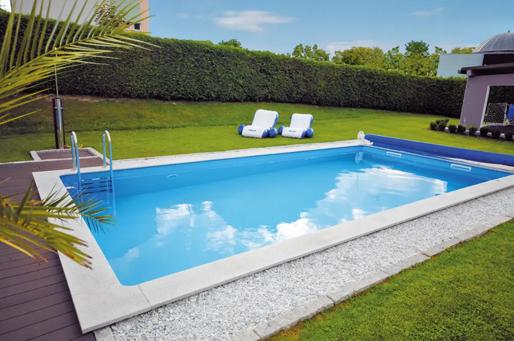 Cenově Výhodný CF. Group Bazénová fólie obdélníková 700 x 350 x 150 cm - modrá, Tloušťka 0,6 mm / s klínovou lemovkou P3